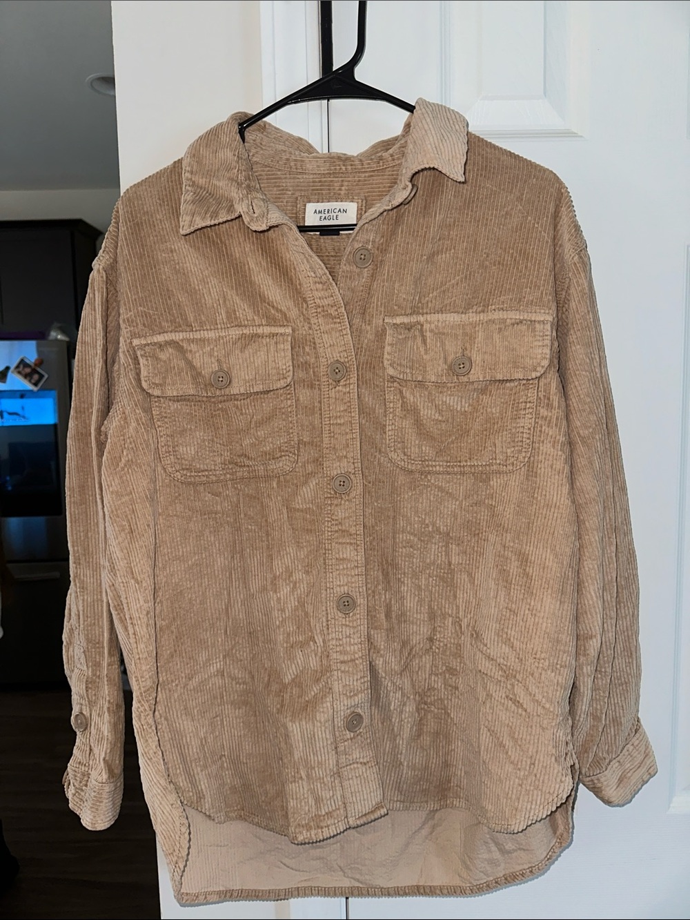 American Eagle Outfitters Tan Corduroy Button-Up Jacket